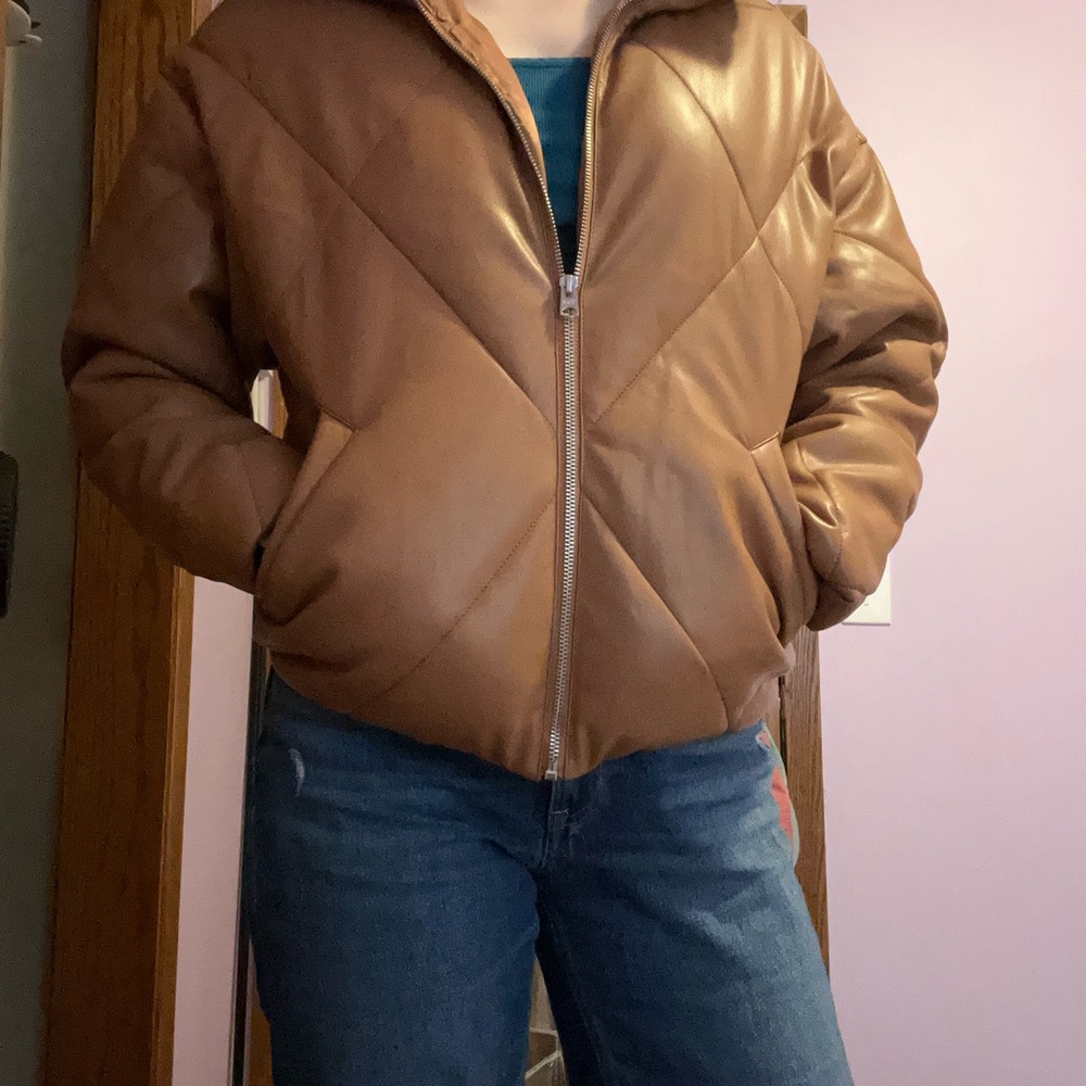 Brown Quilted Men's Jacket
